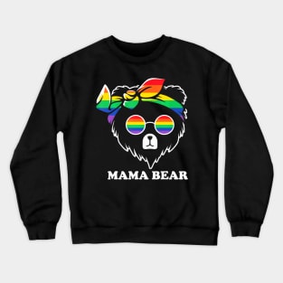 Pride Month Mama Bear LGBT  Flag Proud Crewneck Sweatshirt